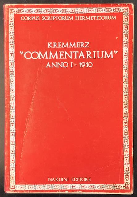 COMMENTARIUM". Per le Accademie Ermetiche. Anno I - 1910.