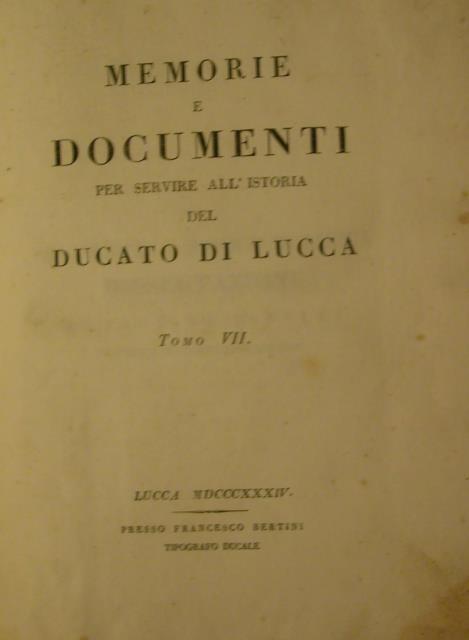 DEI SINODI DELLA DIOCESI DI LUCCA. Dissertazioni.