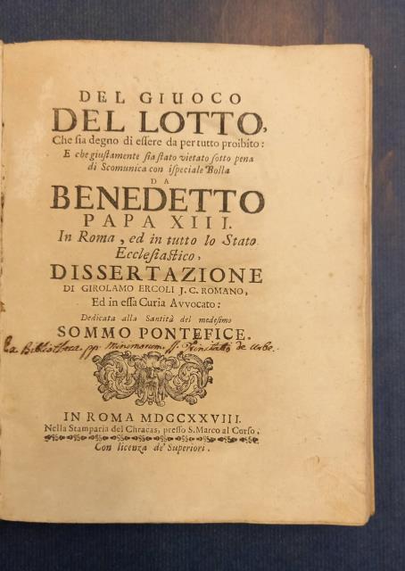 DEL GIUOCO DEL LOTTO. Che sia degno di essere da …