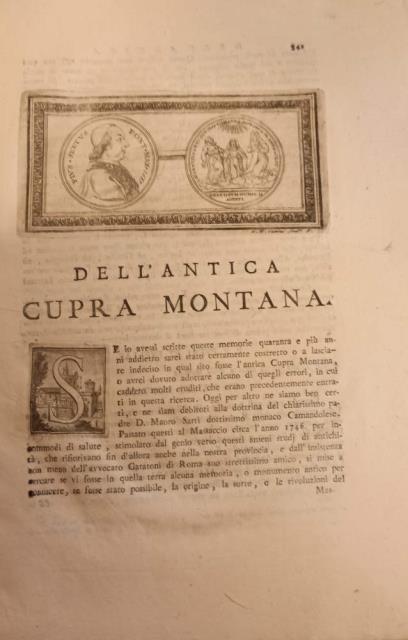 DELL'ANTICA CITTA' DI CUPRA MONTANA.
