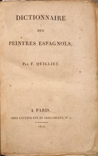 DICTIONNAIRE DES PEINTRES ESPAGNOLS.