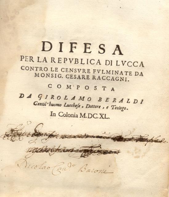 DIFESA PER LA REPUBBLICA DI LUCCA CONTRO LE CENSURE FULMINATE …