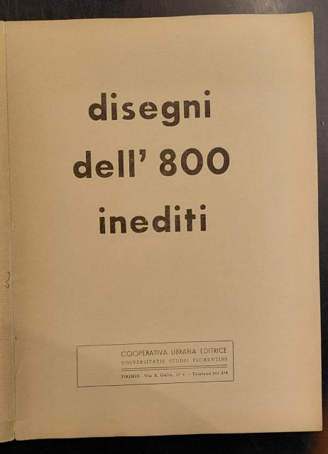 DISEGNI DELL'800 INEDITI.