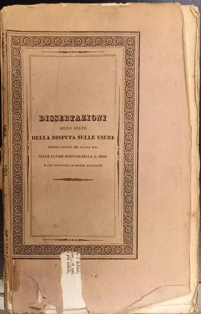 DISSERTAZIONI DI UN CANONICO POLIZIANO CONCERNENTI LO STATO DELLA DISPUTA …