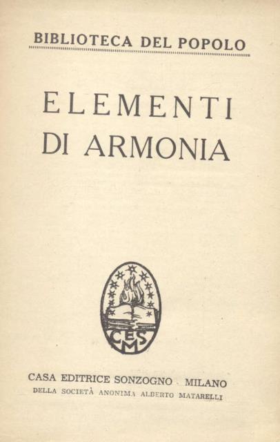ELEMENTI DI ARMONIA.