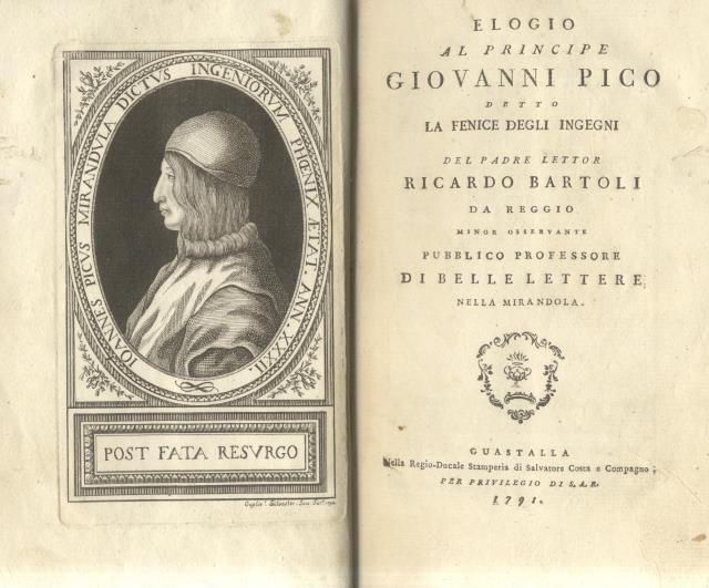 ELOGIO AL PRINCIPE GIOVANNI PICO. Detto la Fenice degli ingegni, …