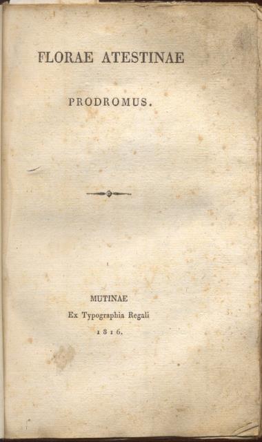 FLORAE ATESTINAE PRODROMUS.