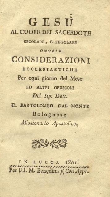 GESU' AL CUORE DEL SACERDOTE E REGOLARE ovvero CONSIDERAZIONI ECCLESIASTICHE …