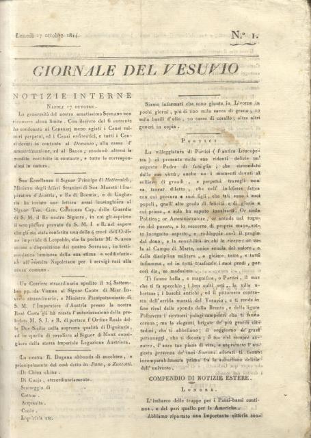 GIORNALE DEL VESUVIO. Giornale bisettimanale.