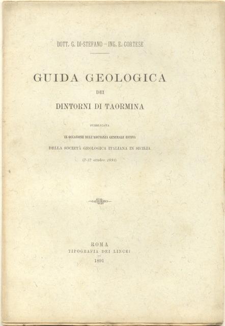 GUIDA GEOLOGICA DEI DINTORNI DI TAORMINA. Pubblicata in occasione dell'Adunanza …