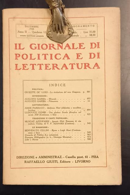 IDELFONSO NIERI FOLKLORISTA E NOVELLIERE. Saggio contenuto in "Il giornale …