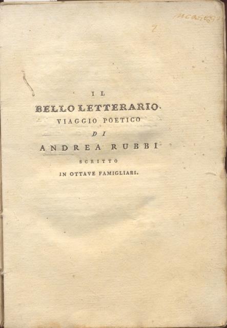 IL BELLO LETTERARIO. Viaggio poetico di Andrea Rubbi scritto in …