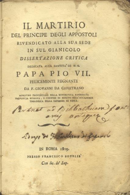 IL MARTIRIO DEL PRINCIPE DEGLI APPOSTOLI RIVENDICATO ALLA SUA SEDE …