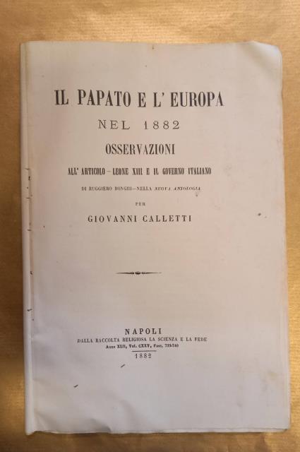 IL PAPATO E L'EUROPA. Osservazioni all'articolo "Leone XIII e il …