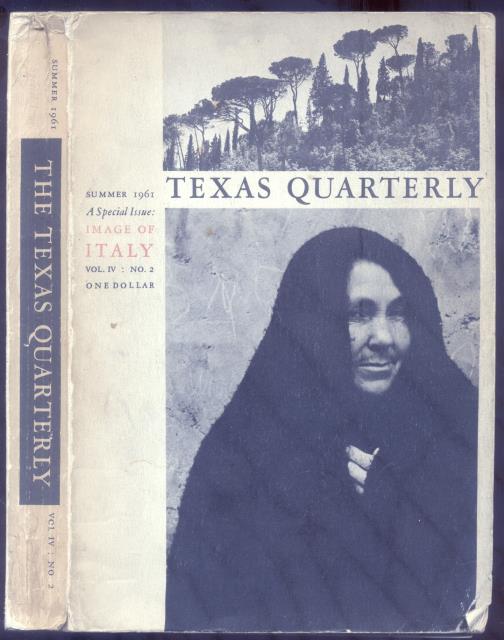 IMAGE OF ITALY. A special issue of "The Texas Quarterly", …