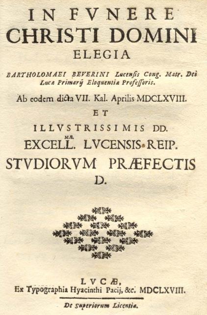 IN FUNERE CHRISTI DOMINI. Elegia ab eodem dicta VII. Kal.Aprilis …