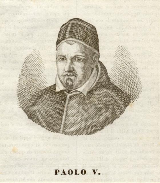 Incisione raffigurante Papa Paolo V, Camillo Borghese (Roma, 1552-1621). 1850 …
