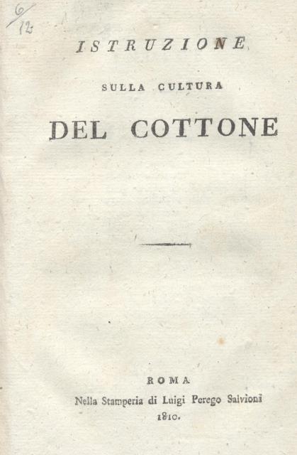 ISTRUZIONE SULLA CULTURA DEL COTTONE.