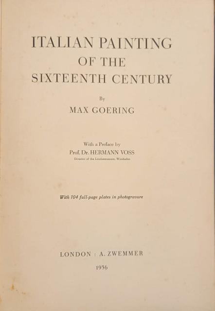 ITALIAN PAINTING OF THE SIXTEENTH CENTURY. With a Preface by …