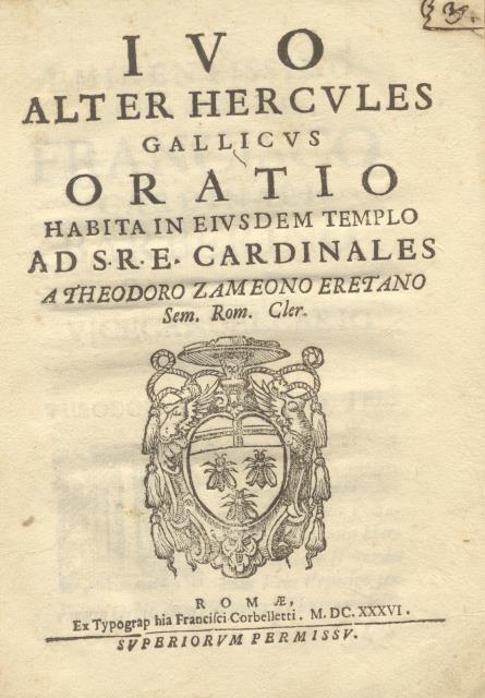 IVO ALTER HERCULES GALLICUS ORATIO. Habita in eiusdem templo ad …