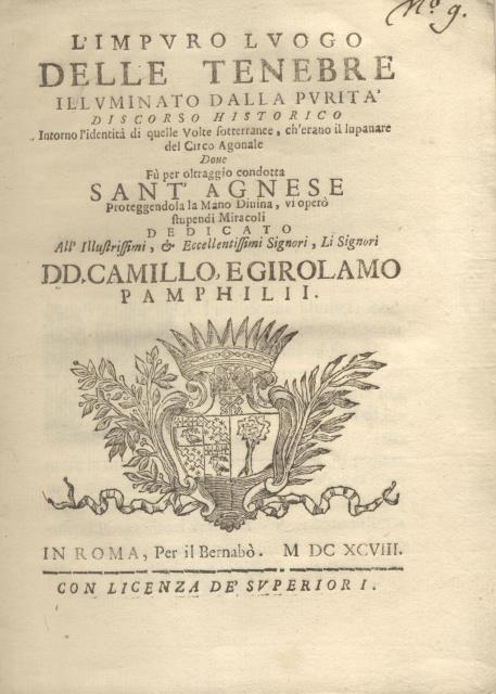 L'IMPURO LUOGO DELLE TENEBRE ILLUMINATO DALLA PURITA'. Discorso historico intorno …