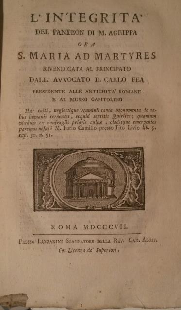 L'INTEGRITA' DEL PANTEON DI M. AGRIPPA ORA S. MARIA AD …