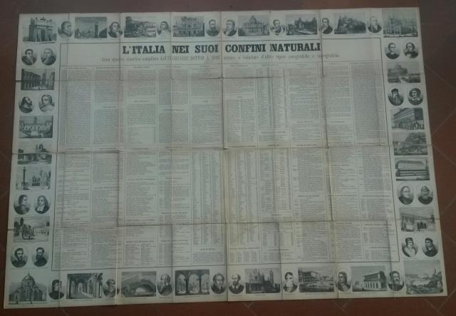 L'ITALIA NEI SUOI CONFINI NATURALI. Gran quadro sinottico compilato dall'Ingegnere …