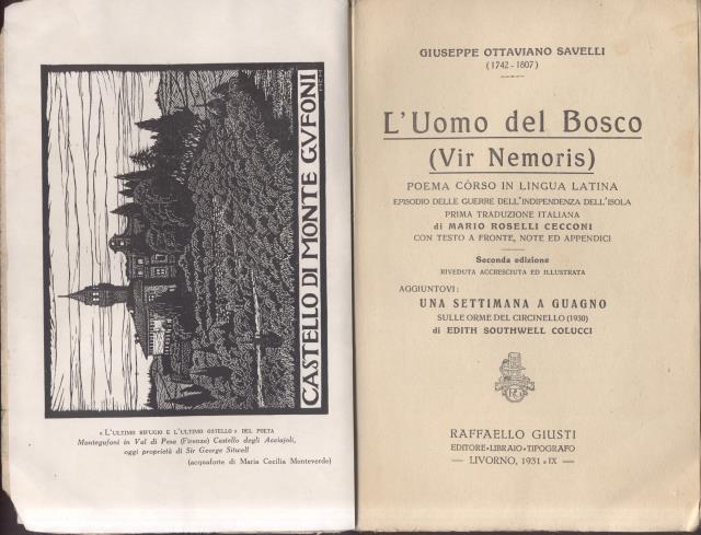 L'UOMO DEL BOSCO (VIR NEMORIS). Poema corso in lingua latina. …