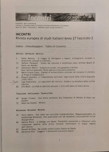 LA COGNIZIONE DEL DISCORSO. GADDA E LA METAFORA DELLA VIRILITA' …