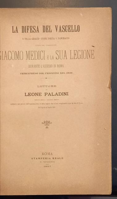 LA DIFESA DEL VASCELLO, O VILLA GIRAUD - FUORI PORTA …