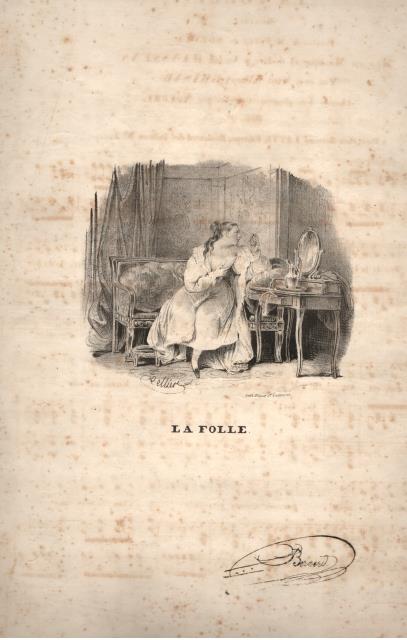 LA FOLLE. Romance chantée dans plusieurs Concerts par Nourri. Paroles …