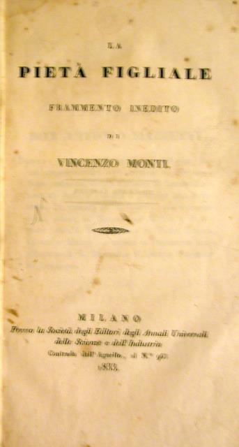 LA PIETA' FIGLIALE. Frammento inedito.