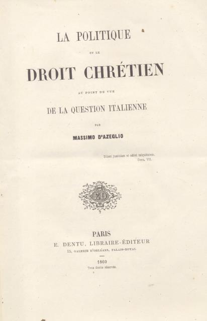 LA POLITIQUE ET LE DROIT CHRÉTIEN AU POINT DE VUE …