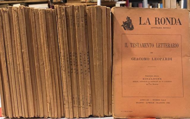 LA RONDA. Letteraria mensile. 1919-1923.