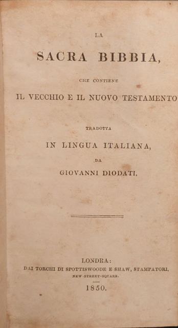 LA SACRA BIBBIA. Che contiene il Vecchio e il Nuovo …