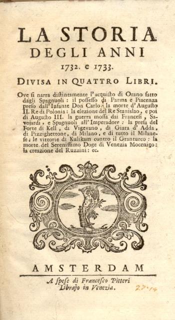 LA STORIA DEGLI ANNI (1730-1797). 1732-1796.