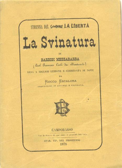 LA SVINATURA DI BARBIGI MEZZABARBA (Paol Francesco Carli da Montecarlo). …