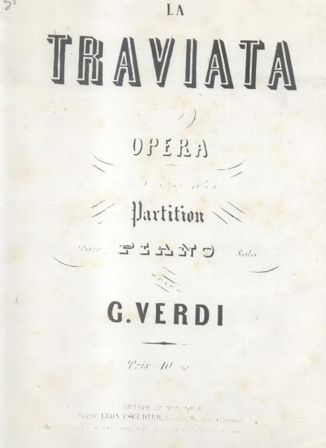 LA TRAVIATA (1853). Riduzione per Pianoforte solo (Pl.n°1541).