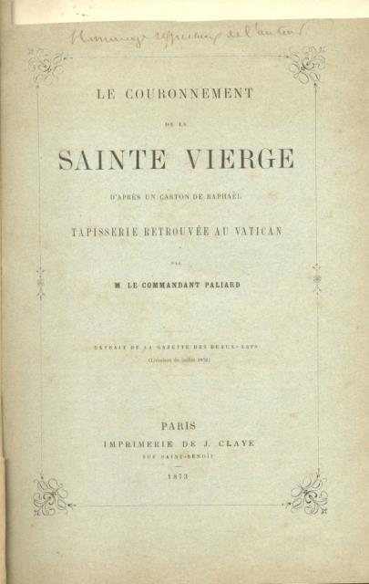 LE COURONNEMENT DE LA SAINTE VIERGE D'APRÉS UN CARTON DE …