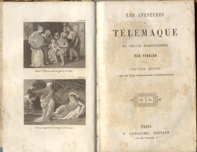 LES AVENTURES DE TELEMAQUE. Et celle d'Aristonous. 1840 circa.