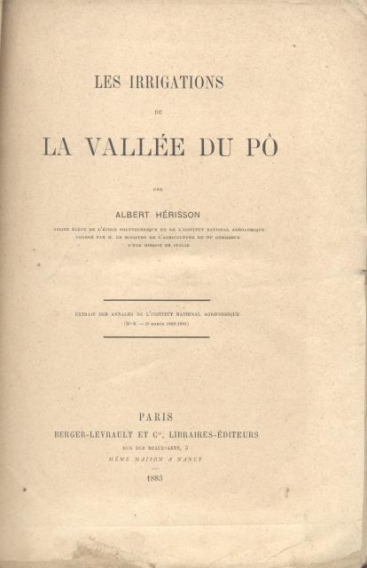 LES IRRIGATIONS DE LA VALLÉE DU PÔ.