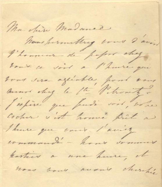 Lettera autografa firmata di Lady Hamilton inviata alla marchesa lucchese …