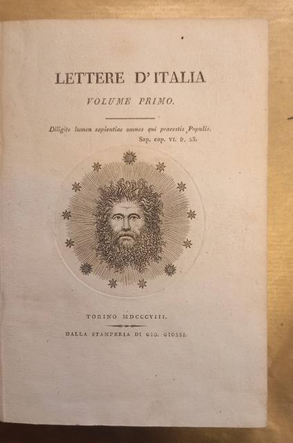LETTERE D'ITALIA. Volume primo.