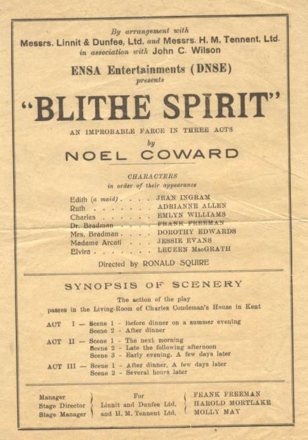 Locandina originale per la farsa in tre atti "Blithe Spirit" …