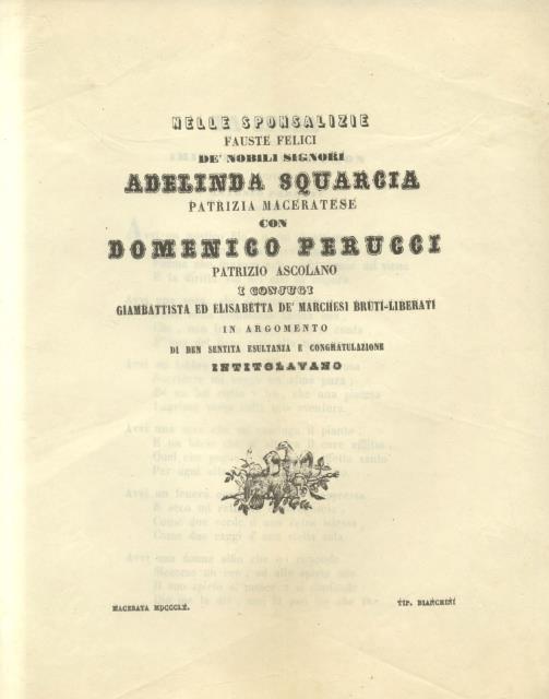 Lotto di 11 nuptialia originali per le nozze dei nobili …