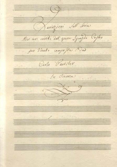 Lotto di musica manoscritta per Flauto del musicista Lorenzo Barsotti …