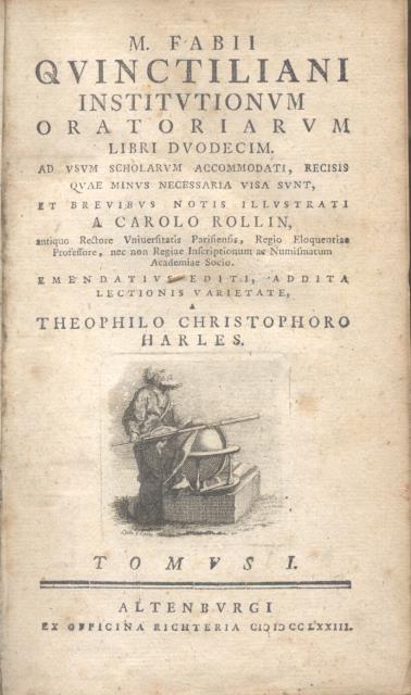 M. FABII QUINCTILIANI INSTITUTIONUM ORATORIARUM LIBRI DUODECIM. Ad usum scholarum …