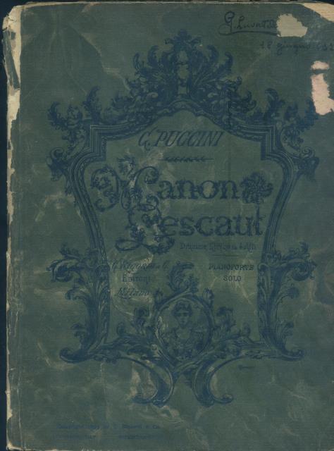 MANON LESCAUT (1893). Dramma lirico in quattro Atti. Opera completa …