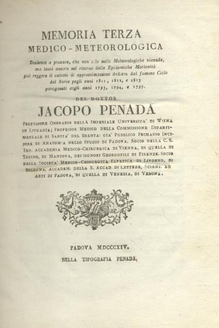 Memoria terza medico - meteorologica tendente a provare, che non …
