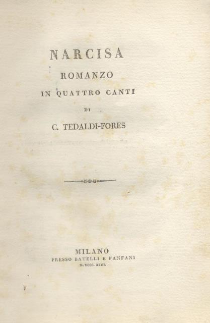 NARCISA. Romanzo in quattro canti.